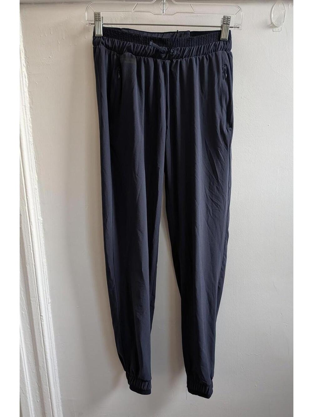 Kalenji Jogger Pants women XS Blue Elastic Waist Zip Pocket Running Athletic
